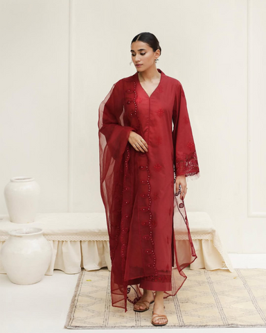 Cherry | 3-piece Stitched Dress
