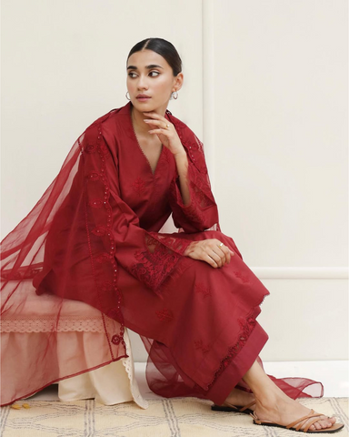 Cherry | 3-piece Stitched Dress