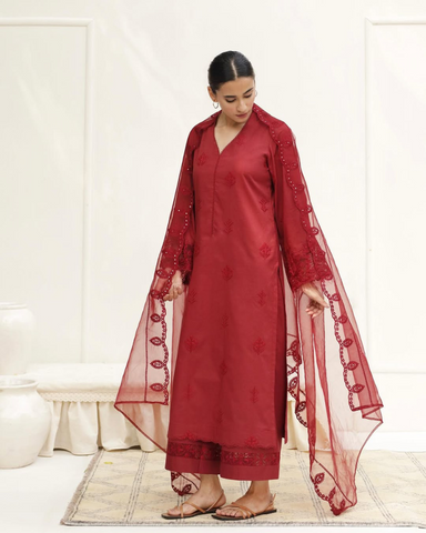 Cherry | 3-piece Stitched Dress