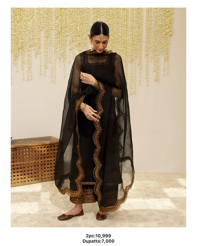 Zari - Black | 3-Piece Stitched Embroidered Outfit