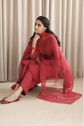 Maroon Elegance – Luxury Embroidered 3 PC Suit for Women