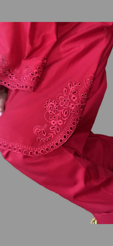 Maroon Elegance – Luxury Embroidered 3 PC Suit for Women