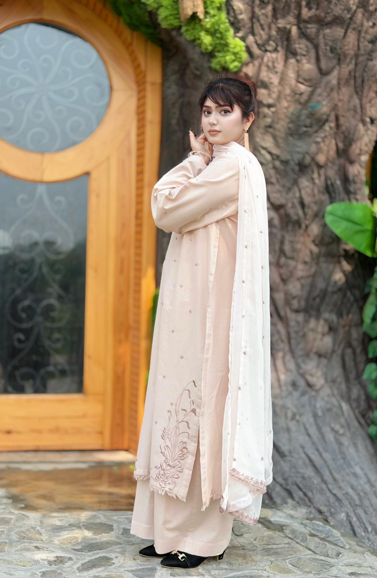 New Ivory Summer Cotton | 3-Piece Stitched