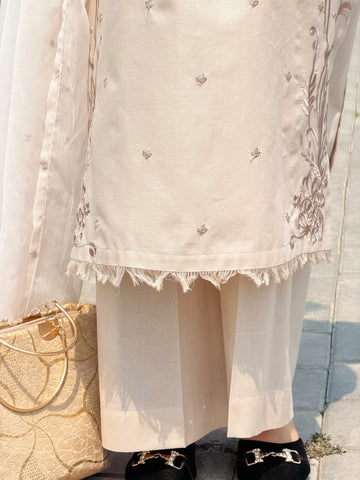 New Ivory Summer Cotton | 3-Piece Stitched