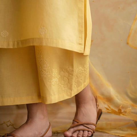 Mellow Yellow Full Sleeve 3-piece Stiched Dress