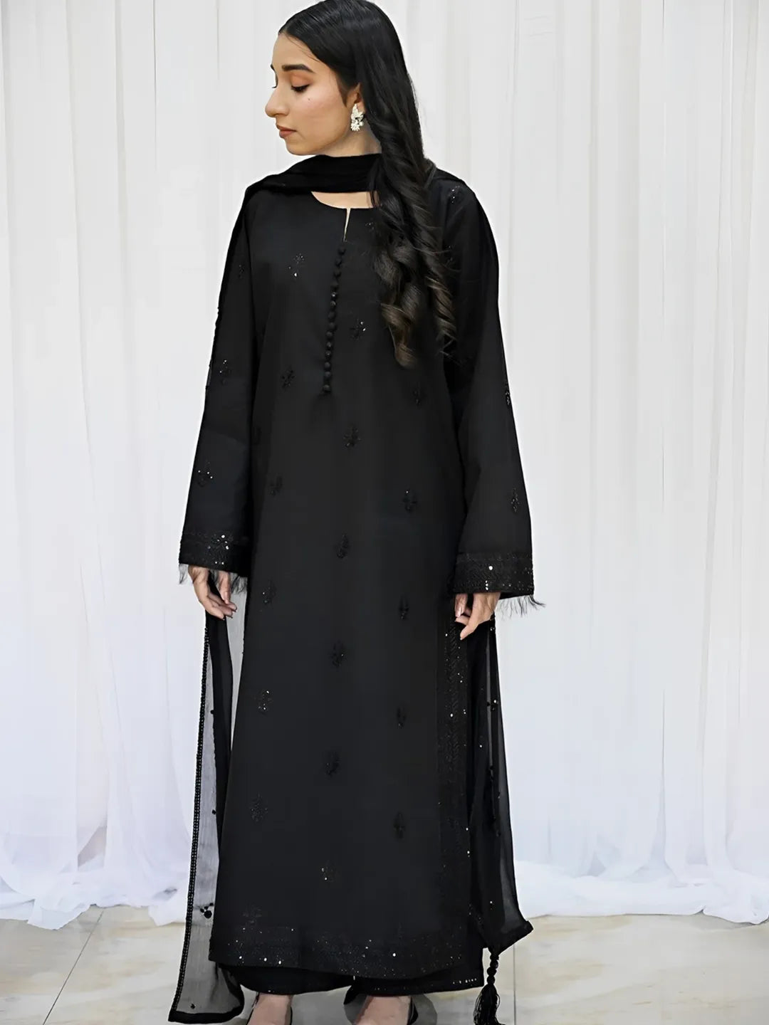 Shab e Noor - 3- Piece Embroidered Outfit