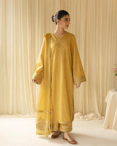 Sunset Blaze | 3-pc stitched Embroidered outfit