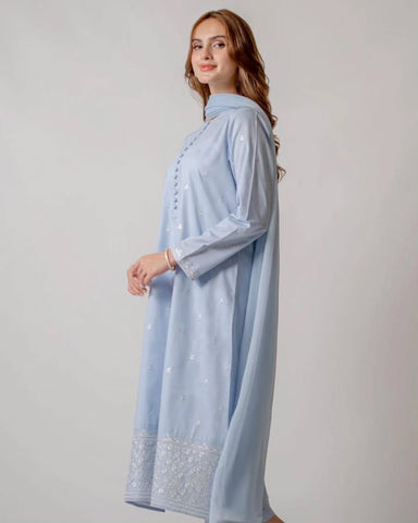 Soft Sky Embroidery |3-piece Stitched Dress
