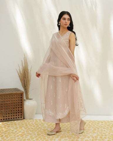 Pink Dusty | 3-Piece Stitched Embroidered Outfit