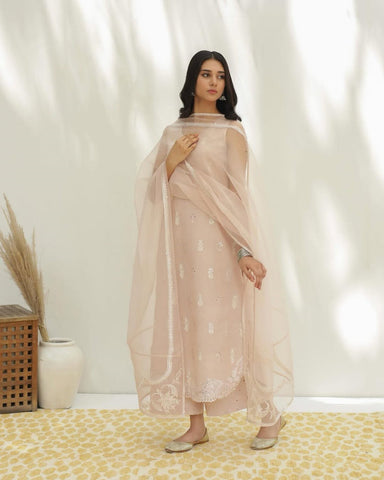 Pink Dusty | 3-Piece Stitched Embroidered Outfit