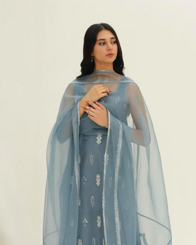 Steel Blue - 3 pc Stitched Outfit